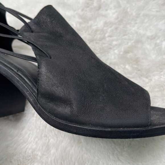 Eileen Fisher Women's Black Nikki Peep Toe Heeled Boots Shoes Size 11 - Picture 5 of 11
